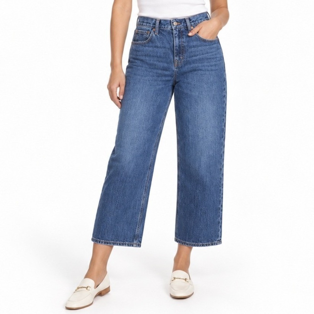 J.Crew Jeans Women 27 Blue 90s Vintage Baggy High Rise Wide Leg Denim Retro